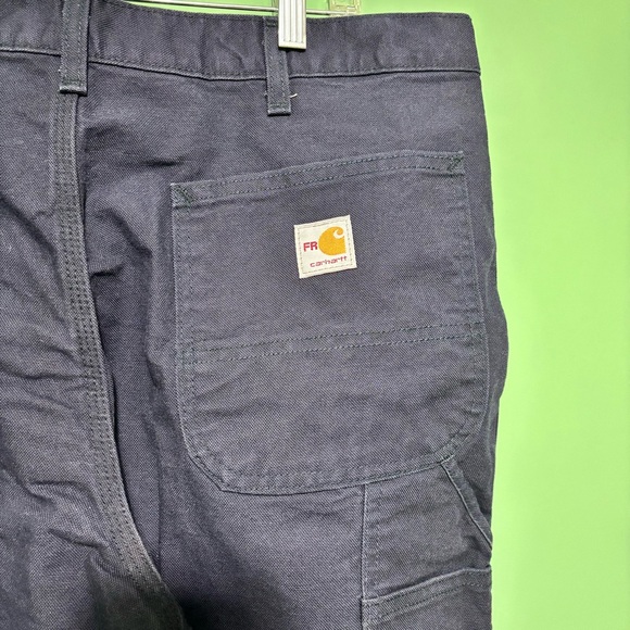 NWT Carhartt Navy Blue Flame Resistant Work Pants size 36x30 Original Fit - Picture 4 of 11